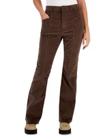 Vanilla Star Juniors' Corduroy High-Rise Flare-Leg Pants