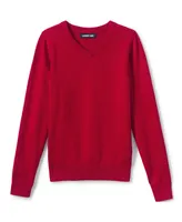 Lands' End Boys School Uniform Cotton Modal Fine Gauge V-neck Sweater