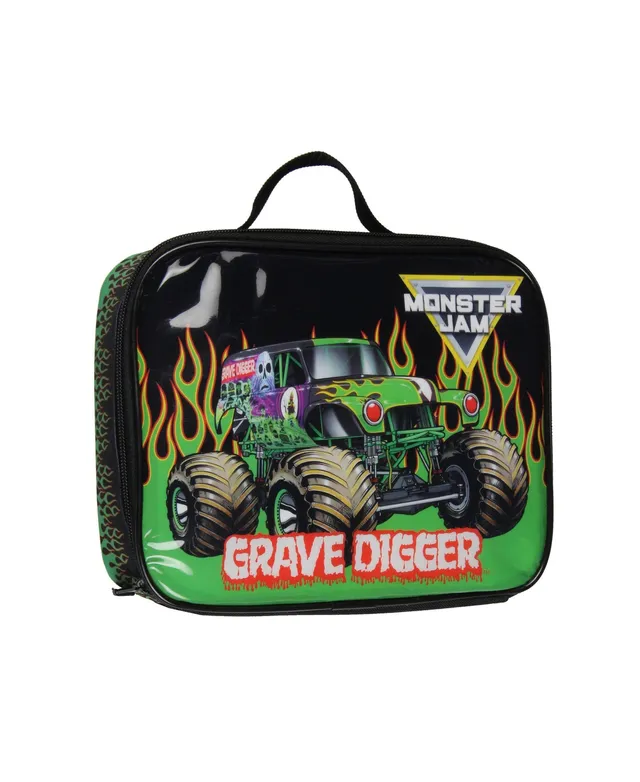 Monster Jam Megladon Grave Digger Max D Monster Trucks Backpack Lunch Bag Water Bottle Ice Pack 5 Piece Mega Set