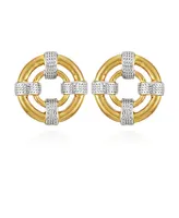 T Tahari Two-Tone Round Stud Earrings