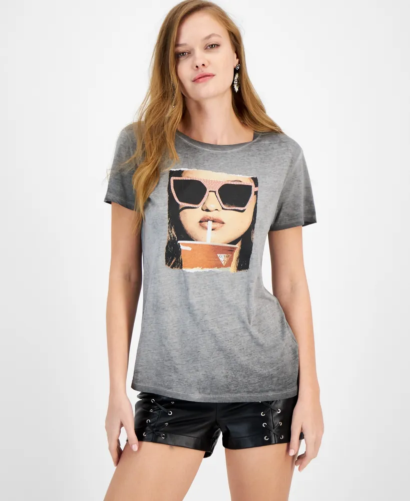 guess red t shirt women's