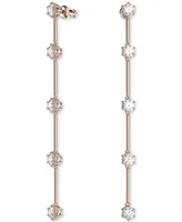Swarovski Rose Gold-Tone Crystal & Bar Linear Drop Earrings