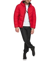 Calvin Klein Men's Chevron Stretch Jacket With Sherpa Lined Hood