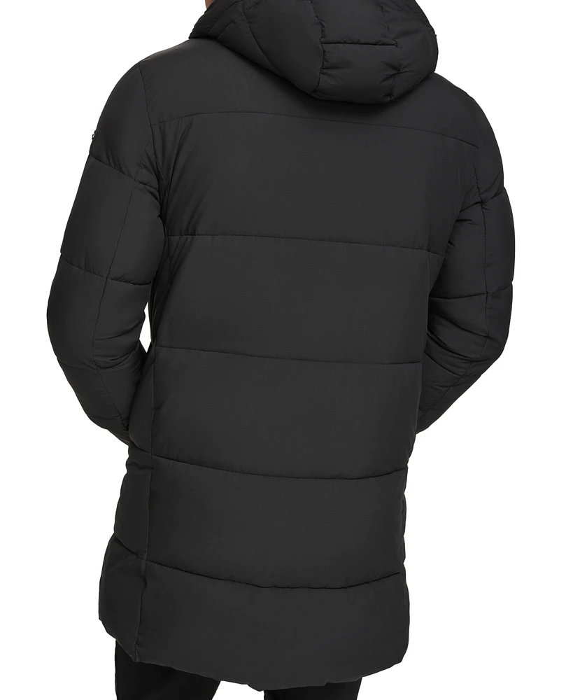 Calvin Klein Men's Long Stretch Quilted Puffer Jacket