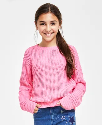 Epic Threads Big Girls Textured-Knit Crewneck Sweater, Created for Macy's