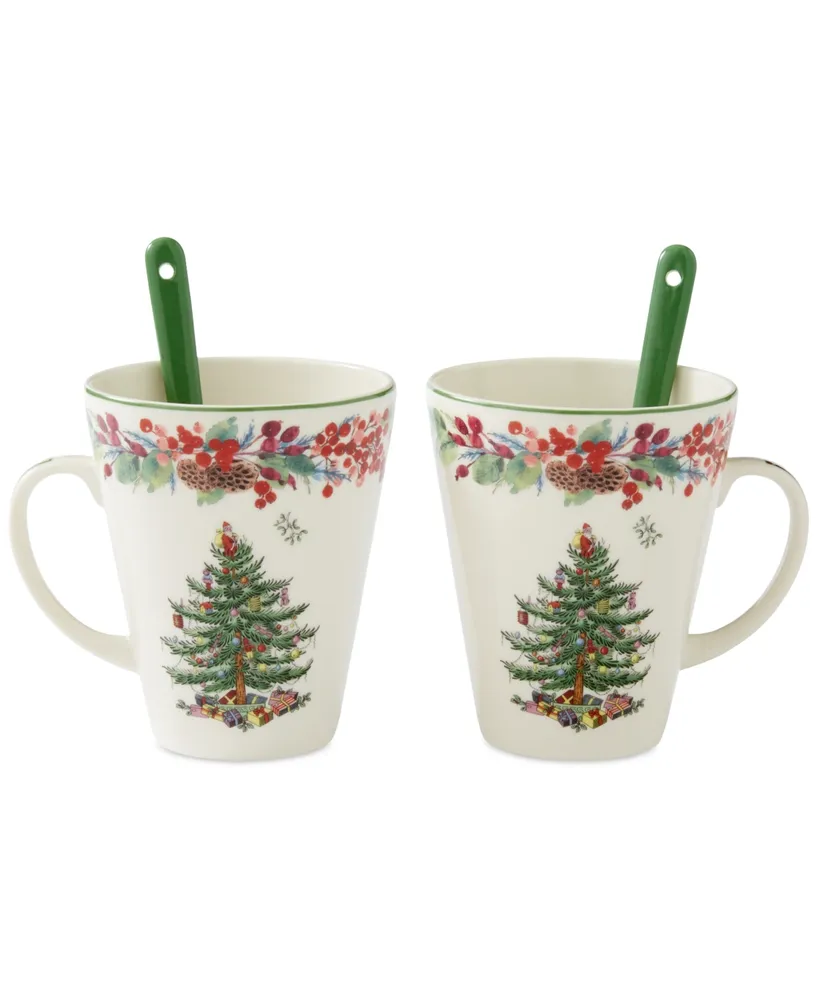 Spode Christmas Tree Annual 2023 Mug & Spoon 4-Pc. Set, Created for Macy's