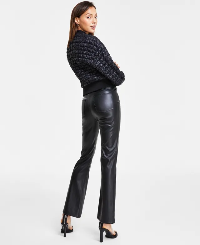 Dkny Jeans Women's Faux-Leather High-Rise Cargo Pants