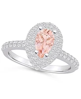 Macy's Morganite and Diamond Accent Halo Ring 14K Gold