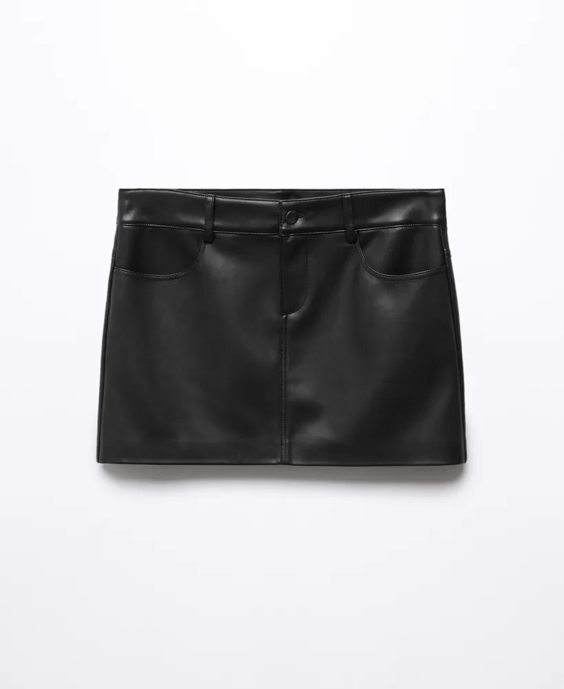 Mango Women's Leather-Effect Mini-Skirt