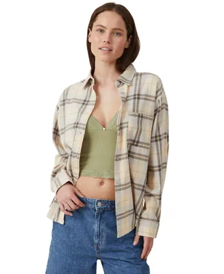 Cotton On Women's Boyfriend Flannel Shirt