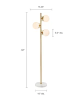 Ink+Ivy Holloway 3-Globe Light Floor Lamp with Marble Base