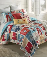 Donna Sharp Retro Christmas 3 Piece Reversible Quilt Set