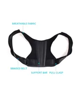 Pursonic Adjustable Posture Corrector With Back Support Bar & Breathable Upper Back Brace