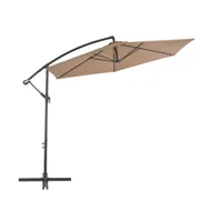 vidaXL Cantilever Umbrella with Aluminum Pole 118.1" Taupe