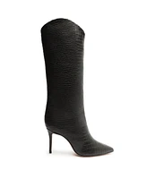 Schutz Women's Maryana Crocodile Embossed Knee High Stiletto Leather Boots