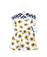 Hudson Baby Toddler Girls Cotton Dresses 2pck, Sunflower