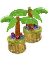 Dollar Deal 2 Pack Inflatable Palm Tree Cooler Beach Party - Inflatable Drink Coolers for Parties - 2 in1 Pool Drink Floatie Blow Up Cooler