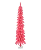 Puleo 4' Pre-Lit Artificial Alpine Pencil Tree