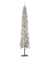 Puleo 6' Pre-Lit Flocked Alpine Artificial Tree