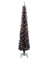 Puleo 6' Pre-Lit Tinsel Artificial Tree