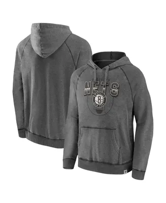 Men's Fanatics Gray Brooklyn Nets Acquisition True Classics Vintage-Like Snow Wash Pullover Hoodie