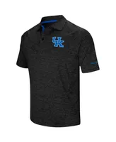 Men's Colosseum Black Kentucky Wildcats Down Swing Raglan Polo Shirt