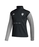 Men's adidas Black Indiana Hoosiers Team Issue Aeroready Quarter-Zip Jacket