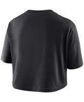 Women's Nike Black Iowa Hawkeyes Wordmark Cropped T-shirt
