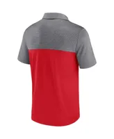 Men's Fanatics Red, Gray Wisconsin Badgers Polo Shirt