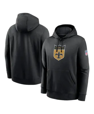 Men's Nike Black New Orleans Saints 2023 Sideline Club Alternate Tri-Blend Pullover Hoodie