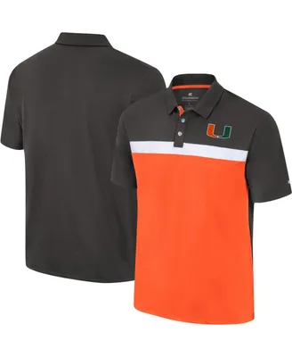 Men's Colosseum Charcoal Miami Hurricanes Two Yutes Polo Shirt