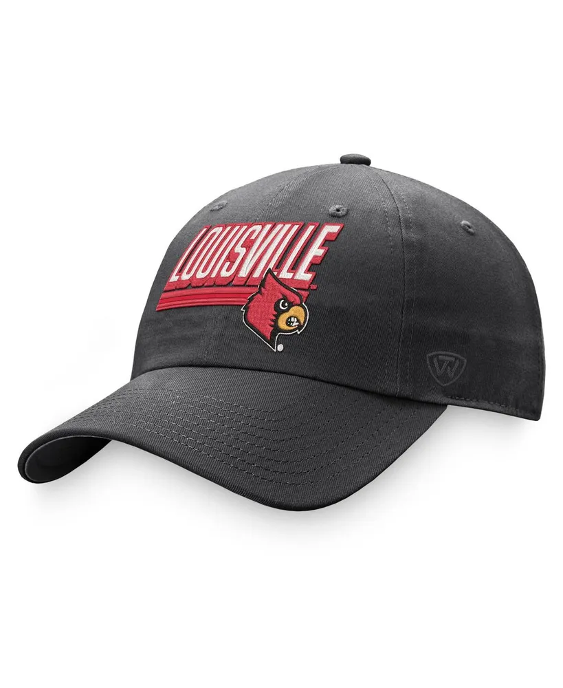 Men's Top of The World Red Louisville Cardinals Slice Adjustable Hat