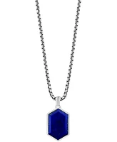 Effy Men's Lapis Lazuli Hexagon 22" Pendant Necklace in Sterling Silver