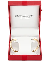 Polished Round Hoop Earrings 14k Gold, 30mm