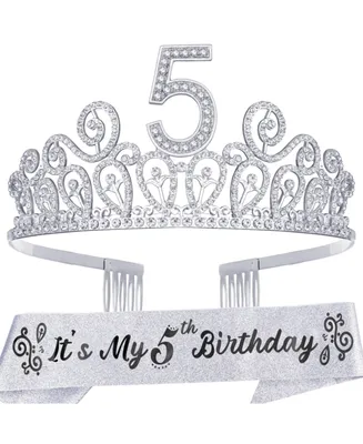 Meant2tobe 5th Birthday Sash and Tiara for Girls