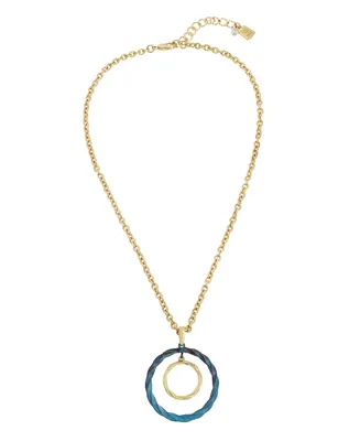 Robert Lee Morris Soho Blue Patina Orbital Pendant Necklace
