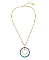 Robert Lee Morris Soho Blue Patina Orbital Pendant Necklace