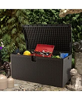 130 Gallon Patio Deck Box Outdoor Waterproof Storage Container for Tools Toys