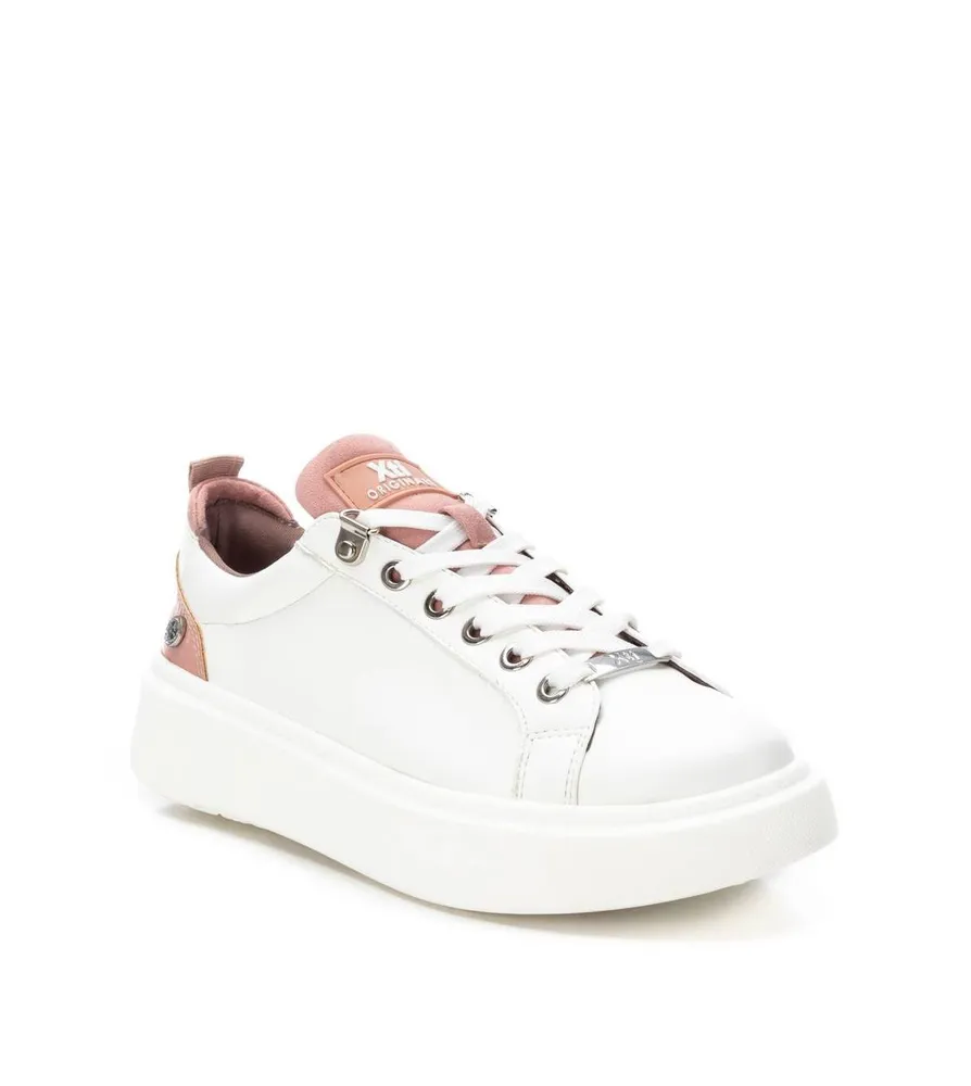 Xti Women's Casual Sneakers By White With Pink Accent