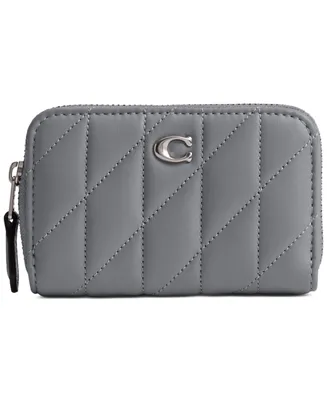 Coach Quilted Pillow Leather Small Zip Around Card Case