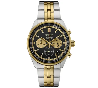 Seiko Men's Chronograph Essentials Two-Tone Stainless Steel Bracelet Watch 42mm
