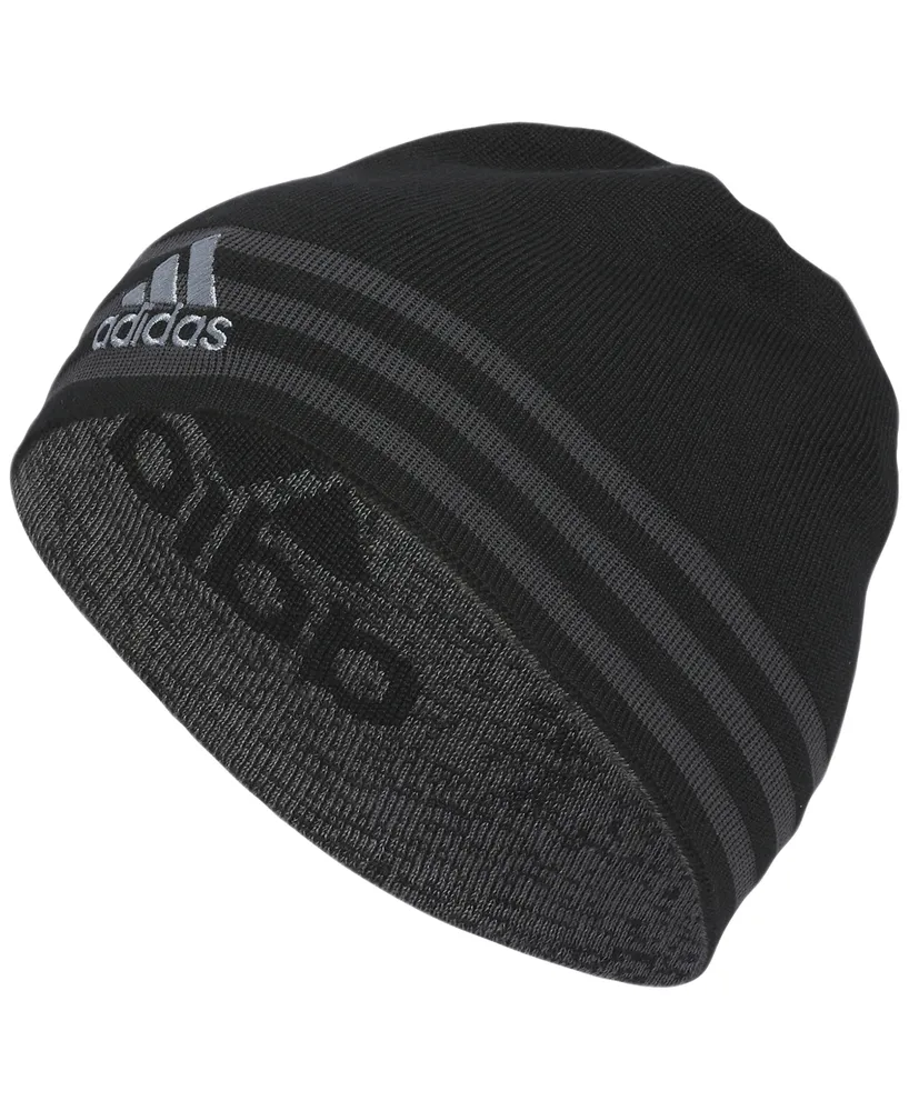 adidas Men's Eclipse Reversible 3 Three-Stripe Beanie