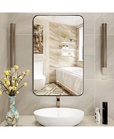 Costway 32"x20" Wall-Mounted Rectangle Mirror Metal Frame Bathroom Entryway