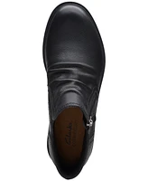 Clarks Women's Hearth Dove Lug Sole Ruched Booties