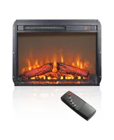 Simplie Fun Inch Electric Fireplace Insert, Ultra Thin Heater With Log Set & Realistic Flame