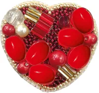 Charivna Mit Bp-200C Beadwork kit for creating brooch Crystal Art "Heart" - Assorted Pre