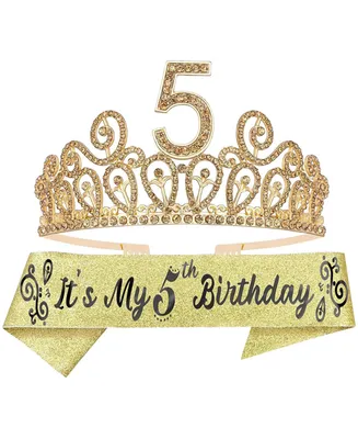 Meant2tobe 5th Birthday Sash and Tiara for Girls