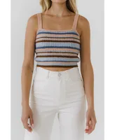 English Factory Women's Stripe Knit Tank Top