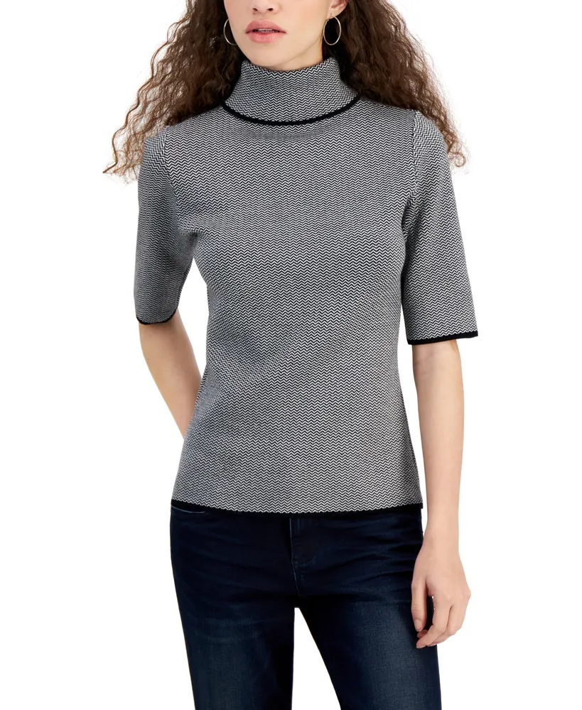 Fever Women's Elbow-Sleeve Turtleneck Sweater