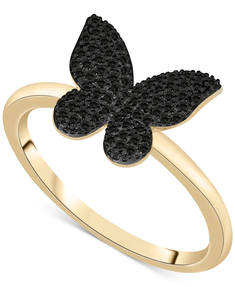 Wrapped Diamond Butterfly Ring (1/6 ct. t.w.) 14k Gold, Created for Macy's (Also Available Black Diamond)